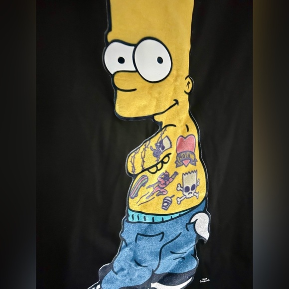 Black Bart Simpson Tattoo Graphic Tee 20Th Century Studios Mens 2XL - Picture 2 of 3